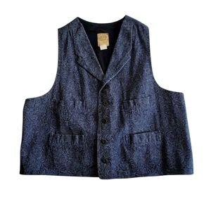 Men's Wahmaker Blue Paisley 100% Cotton Buckle Back Vest Size  XL